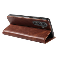 Elegante Funda Cartera de Negocios para Samsung A17 A16 A15 A25 A35 A55 A37 A57 Series, Textura de Piel de Becerro, Cubierta Magnética con Soporte de Cuero PU
