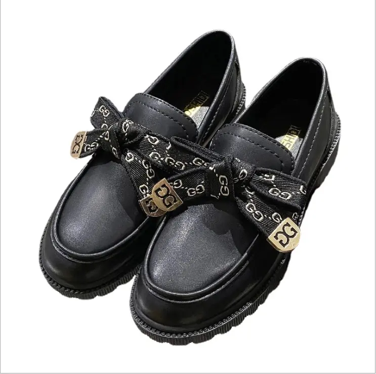 The New 2022 Fashion Ladies Casual Shoes School Girls Uniforms Small Leather Dress Shoes Women's Bow Thick Heels Shoe