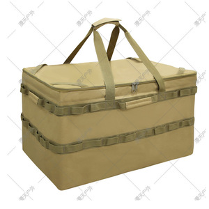 Large Capacity <b>Canvas</b> Storage <b>Box</b> Multifunctional Outdoor Picnic Camping Equipment Khaki Rectangle - Product Image 3