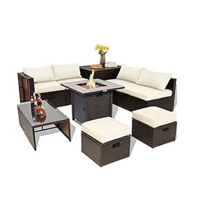 Ensemble de canapé d'angle modulable durable pour l'extérieur, pour terrasse et jardin, en rotin tressé, résistant au lavage - Product Image 1