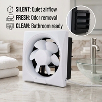 Ventilateur extracteur silencieux de 12 pouces à courant continu avec moteur durable, ventilateur mural pour salle de bain, cuisine et toilettes