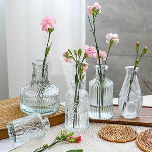Modern Elegant Luxury Transparent Ribbed Bud <strong>Small</strong> Mini <strong>Flower</strong> Floral Soda Lime Glass Tabletop <strong>Vase</strong> Home Wedding Office Decor - Product Image 4
