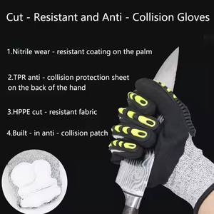 Adecuado para trabajos de corte Industrial Guantes resistentes a cortes HPPE multiusos Diseño de <span class=keywords><strong>velcro</strong></span> de muñeca Guantes resistentes a Cortes - Product Image 6