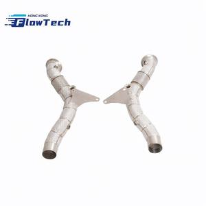 ท่อดาวน์ไปป์ FlowTech ประสิทธิภาพสูง ผลิตจากสแตนเลส T304 พร้อมแผ่นกันความร้อน สำหรับ Ferrari F8 3.9T V8 เพิ่มประสิทธิภาพ - Product Image 2