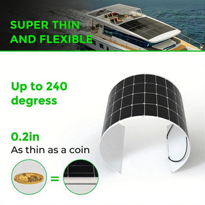 แผงโซลาร์เซลล์แบบพกพา 200W ชนิดโมโนคริสตัลไลน์ ยืดหยุ่นได้ ประสิทธิภาพ 23.5% 12V/24V น้ำหนักเบา งอได้ กันน้ำ ติดตั้งได้ - Product Image 3