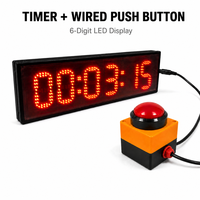 户外 LED 电子计时器 6 位数字显示 计数向上计数/倒计时 有线按钮 防雨 适用于活动工厂