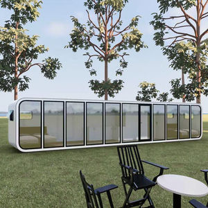 Cabaña de Lujo para Glamping, Cabaña Prefabricada Larga para Resort, Cabaña Extensible para Acampar, <span class=keywords><strong>Casa</strong></span> de Vacaciones al Aire Libre, Cabaña Apple de 12 Metros - Product Image 1