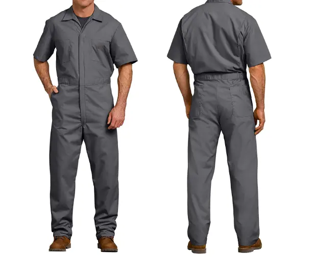 65% Polyester/35% Cotton Twill Men's Short Sleeve Coverall With Logo