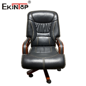 Sedia da Ufficio Direzionale Ekintop <span class=keywords><strong>in</strong></span> Legno Massello di Lusso, <span class=keywords><strong>Schienale</strong></span> <span class=keywords><strong>Alto</strong></span>, <span class=keywords><strong>in</strong></span> <span class=keywords><strong>Pelle</strong></span> Sintetica, Moderna, Girevole ed Ergonomica - Product Image 3