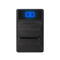 Chargeur double batterie portable léger flambant neuf pour Godox VB26, chargeur LCD antichoc ABS à 2 emplacements avec entrée USB Type C et Micro USB