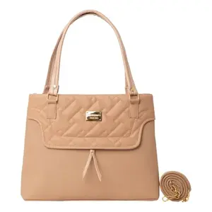 Bolso de Mano Pequeño de Cuero Sintético para Mujer Fana Amelia M3741, Bolso Casual con Patrón Geométrico, Forro de Nailon y Decoración de Cadena - Product Image 1