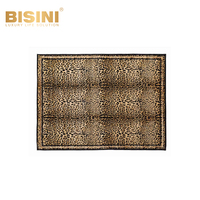Tapis de salon moderne haut de gamme en polyester, lavable, résistant à l'usure, motif bleu, résistant à la saleté, tapis fin à poils ras