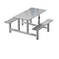 Ensemble table et chaises 4 places en acier inoxydable Zhongfei Landar pour cantine scolaire, robuste, écologique, résistant à l'eau, moderne