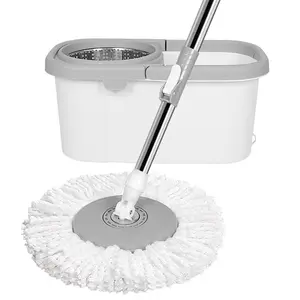 Strumenti per la pulizia vendita superiore vendita calda mop rotante rotondo pulizia del pavimento magic 360 spin mop per la pulizia secchio per la partenza dell'acqua sporca