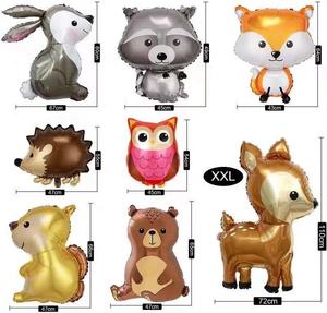 <span class=keywords><strong>Globo</strong></span> de fiesta de la selva Decorado con dibujos de zorro, <span class=keywords><strong>erizo</strong></span>, mapache, envoltura de aluminio, fiesta de cumpleaños, Pascua, novedad - Product Image 3