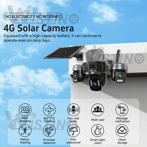 Wistino 12MP Ba Màn Hình Ba Ống Kính 4G Năng Lượng Mặt Trời Máy Ảnh Ngoài Trời <span class=keywords><strong>Wifi</strong></span> Ptz PIR Phát Hiện Tự Động Theo Dõi Okam Pro An Ninh Máy Ảnh - Product Image 2