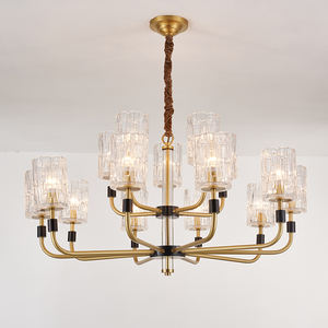 MEEROSEE moderno rame oro illuminazione in metallo da salotto lampadario in vetro lampada dicroico vetro ciondoli Lustras 400 k3992 - Product Image 6
