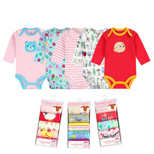 Venta al por Mayor de Bodys para Bebés Recién Nacidos, Ropa para Niños y Niñas, Mameluco 100% Algodón, Paquete de 5, Estampado y Bordado, Conjunto de Ropa para Bebé - Product Image 5