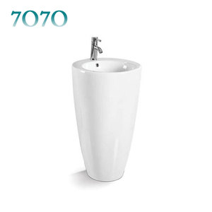 <span class=keywords><strong>Lavabo</strong></span> de cerámica redondo de una pieza, soporte para <span class=keywords><strong>lavabo</strong></span>, Económico - Product Image 1