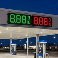 Pylône d'affichage LED extérieur pour station-service avec prix promotionnels 8888, panneau d'affichage de prix de carburant pour station-service