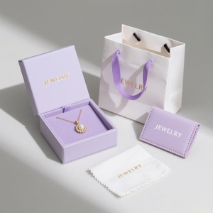 Высококачественный индивидуальный дизайн логотипа для высококачественного брендинга, жесткая картонная основа для бумажных коробок бархат для ювелирных наборов - Product Image 1