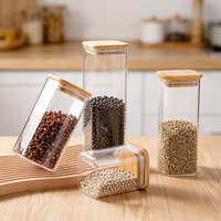 Bocaux de rangement rectangulaires en verre borosilicate écologiques, compatibles micro-ondes et lave-vaisselle, multifonctionnels pour fêtes, maison et projets DIY