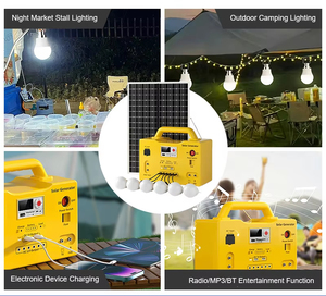 20W <b>Solar</b> Media Home <b>Lighting</b> <b>System</b> With 6 LED Bulbs Camping Outdoor Portable Power Station 20w Power Station 20w - Product Image 6