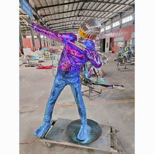 Escultura de Fibra de Vidrio Electrochapada Personalizada, Figura Decorativa para Exteriores, Instalación Artística, Montaje en Suelo, Diseño Contemporáneo - Product Image 2