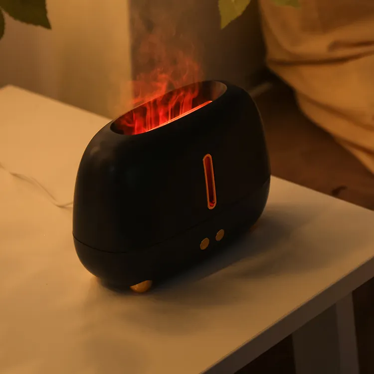 Pelembap Udara Penyebar Pelembap Udara Kecil untuk Mobil Lampu Berubah Warna Pembuat Kabut Pelembap Api Diffuser Mini