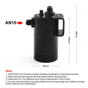 Tanque de Captura de Aceite de Aluminio Usado de 600 ml para Modificación de Automóviles, Recuperación de Gases de Escape con 2 Conectores AN10 - Product Image 2