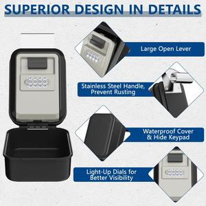 Boîte à clés étanche à fixer au mur, boîte à clés avec code, boîte à clés à combinaison à 4 chiffres, <span class=keywords><strong>coffre</strong></span>-<span class=keywords><strong>fort</strong></span> de sécurité, boîte de rangement pour clés - Product Image 5