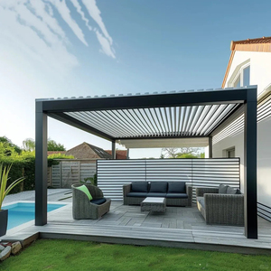 Gazebo de jardin imperméable avec <span class=keywords><strong>moustiquaire</strong></span>. Gazebo en aluminium à toit rigide pour jardin et cour arrière. <span class=keywords><strong>Tente</strong></span> de réception extérieure en gros. - Product Image 3