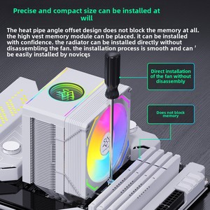 MX94 Silent 4 Heat Pipe CPU Cooler for 1700 Computer X99 2011 AM4 AM5 Fan Aluminum & <b>Copper</b> Heatsink Radiator Type CPU Cooler - Product Image 3