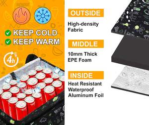Bolsa enfriadora de entrega de alimentos de neopreno de gran capacidad, cesta de transporte aislada de estilo clásico para pizza caliente, comida caliente, entrega de bebidas - Product Image 4