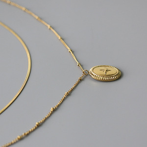 Personalizzata In Acciaio Inox di Forma Ovale Medaglia Nettuno Corda Della Catena Del Serpente 2 Strati Della Collana - Product Image 5