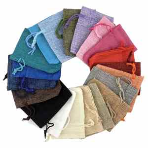 ถุงผ้าดิบหลากสีสำหรับงานคริสต์มาส งานแต่งงาน งานเลี้ยงฉลองวันหยุด ของขวัญ งานฝีมือ DIY สุดฮอต - Product Image 5