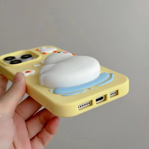 Siliconen hoesje 3D cartoon knijp-eend patroon anti-kras telefoonhoesje beschermer voor iPhone 12 13 14 15 Pro Max - Product Image 4