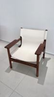 Fauteuil de loisirs éco-responsable de style moderne du milieu du siècle, structure en chêne/frêne massif, rembourrage en mousse, pieds en métal - Fauteuil d'appoint pour salon