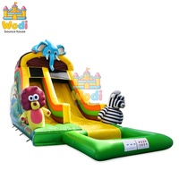 Perosotan Tiup Safari Backyard Kelas Komersial, Perosotan Tiup PVC Heavy Duty, Perosotan Tiup untuk Sewa Pesta Anak