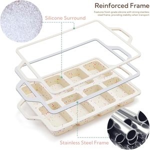 Molde para Pasteles de Silicona Antiadherente de Platino LFGB, con 8 Cavidades en Forma de Cuboide, Libre de BPA, para Hornear Muffins - Product Image 3