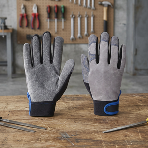 Gants de sécurité gris en PU JNA GROUP, bouts des doigts texturés, poignet élastique, antidérapants, épaisseur 4 mil, longueur 10 pouces, usage général - Product Image 4