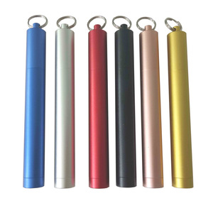 Juego de pajitas telescópicas de aleación de aluminio de 14 mm de diámetro, reutilizables, portátiles para viaje, con cepillo de limpieza y estuche de almacenamiento - Product Image 3