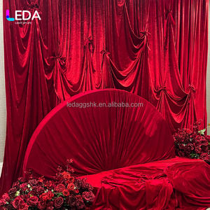 Cortina de Tela Roja Personalizable LEDA, Cortina de Terciopelo para Eventos y Bodas - Product Image 3