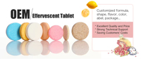 Complément alimentaire OLLI OEM en marque privée, vitamine C 4000 mg, glutathion, comprimés effervescents de vitamine C avec collagène