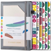 Gran oferta, planificador mensual semanal A5, banda elástica de papel grueso Premium, diario de tapa dura personalizado, planificador, cuaderno de presupuesto