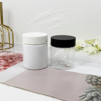 Bocaux en plastique PET transparent de 8 oz avec couvercles noirs, contenants étanches pour cosmétiques et aliments