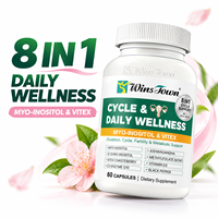WinsTown Myo-Inositol Vitex Capsules – Soutien Quotidien au Bien-être Féminin, Équilibre du Cycle, Folate, CoQ10, Vitamine D3, Complément Herbal