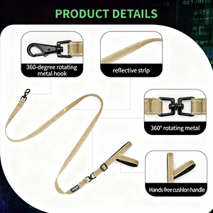 Ensemble multifonctionnel laisse de sécurité mains libres pour chien avec modèle de base, dégradé effet cône de neige, et corde de promenade réglable - Product Image 4