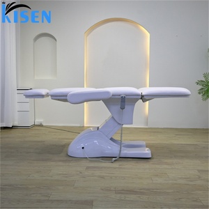 Kisen High Quality Stable Frame Electric Adjustable Beauty <b>Bed</b> With <b>Cushion</b> 3 Motor Lift Salon Tattoo Recliner Chair - Product Image 6