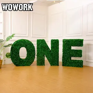 WOWORK factory wholesale marriage event supplies giant big lawn 4ft grass love letter alphabet numbers for wedding decoration
